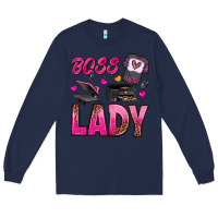 Navy boss lady Long Sleeve Tee - texasbilliewilder