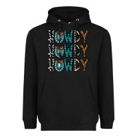 Black howdy howdy howdy Heavyweight Hoodie - CowhideDigitalArt