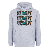 Heather Grey howdy howdy howdy Heavyweight Hoodie - CowhideDigitalArt