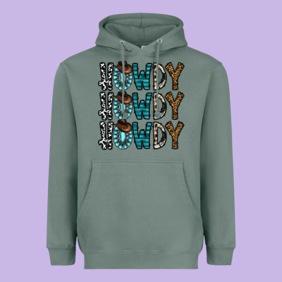 Howdy Howdy Howdy Heavyweight Hoodie Designed By Cowhidedigitalart