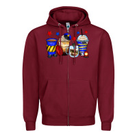 Burgundy police coffee cups Zipper Hoodie - Zillion Design Studio