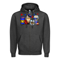 Charcoal Heather police coffee cups Zipper Hoodie - Zillion Design Studio