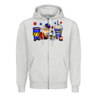 Dove Grey police coffee cups Zipper Hoodie - Zillion Design Studio