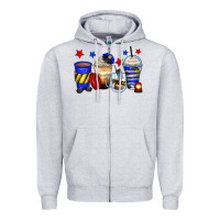 Heather Grey police coffee cups Zipper Hoodie - Zillion Design Studio