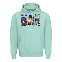 Seafoam police coffee cups Zipper Hoodie - Zillion Design Studio