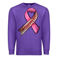 Purple breast cancer sport ribbons Premium Sweatshirt - AdoDesignShop