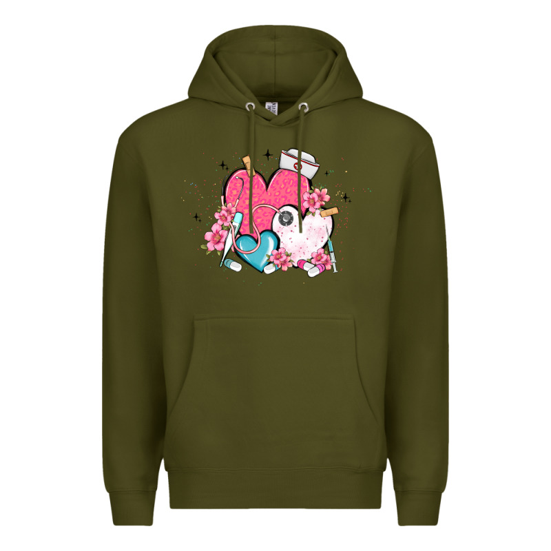 Nurse Hearts Premium Hoodie by MaliasSmallBusiness | Teevron