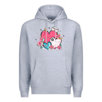 Heather Grey nurse hearts Premium Hoodie - MaliasSmallBusiness