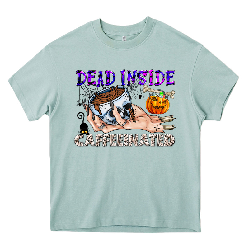 Dead Inside Caffeinated Heavy Core Tee by CowhideDigitalArt | Teevron