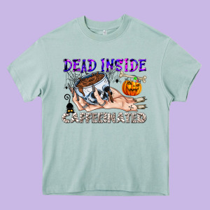 Dead Inside Caffeinated Heavy Core Tee Designed By Cowhidedigitalart