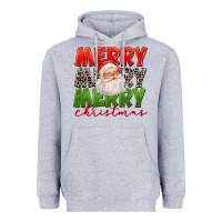 Heather Grey Merry Christmas Santa Heavyweight Hoodie - FaDigitalArtStudio