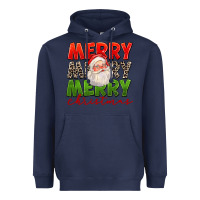Navy Merry Christmas Santa Heavyweight Hoodie - FaDigitalArtStudio
