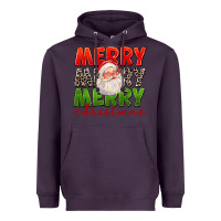 Plum Merry Christmas Santa Heavyweight Hoodie - FaDigitalArtStudio