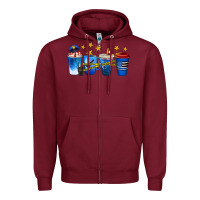 Burgundy police coffee cups Zipper Hoodie - texasbilliewilder