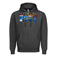 Charcoal Heather police coffee cups Zipper Hoodie - texasbilliewilder