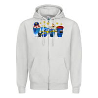 Dove Grey police coffee cups Zipper Hoodie - texasbilliewilder
