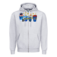 Heather Grey police coffee cups Zipper Hoodie - texasbilliewilder