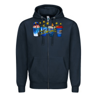 Navy police coffee cups Zipper Hoodie - texasbilliewilder