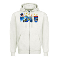 Oatmeal Heather police coffee cups Zipper Hoodie - texasbilliewilder