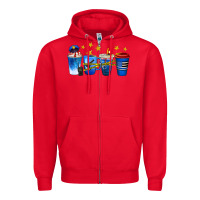 Red police coffee cups Zipper Hoodie - texasbilliewilder