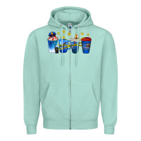 Seafoam police coffee cups Zipper Hoodie - texasbilliewilder