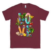 Burgundy summer love teacher Classic Tee - texasbilliewilder