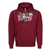Burgundy mother's day coffee cups Zipper Hoodie - Zillion Design Studio