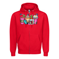 Red mother's day coffee cups Zipper Hoodie - Zillion Design Studio