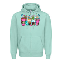 Seafoam mother's day coffee cups Zipper Hoodie - Zillion Design Studio