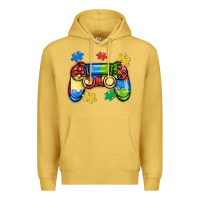 Antique Gold autism awareness video game controller Premium Hoodie - MaliasSmallBusiness