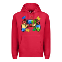 Cardinal autism awareness video game controller Premium Hoodie - MaliasSmallBusiness