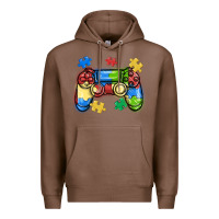 Chestnut autism awareness video game controller Premium Hoodie - MaliasSmallBusiness