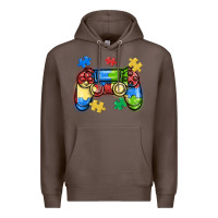 Coffee autism awareness video game controller Premium Hoodie - MaliasSmallBusiness