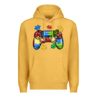 Mustard autism awareness video game controller Premium Hoodie - MaliasSmallBusiness