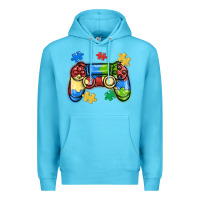 Ocean Blue autism awareness video game controller Premium Hoodie - MaliasSmallBusiness