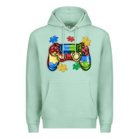 Seafoam autism awareness video game controller Premium Hoodie - MaliasSmallBusiness