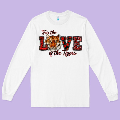Long Sleeve Tee for the love of the tigers red