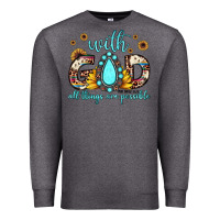 Charcoal Heather with god all things are possible matthew 19 26 Premium Sweatshirt - JahusDesignShop