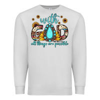 Dove Grey with god all things are possible matthew 19 26 Premium Sweatshirt - JahusDesignShop