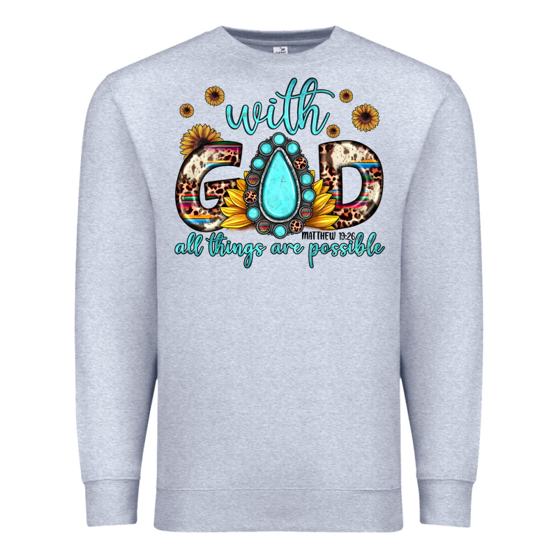 With God All Things Are Possible Matthew 19 26 Premium Sweatshirt by JahusDesignShop | Teevron