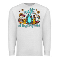 Oatmeal Heather with god all things are possible matthew 19 26 Premium Sweatshirt - JahusDesignShop