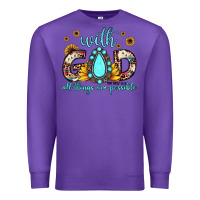 Purple with god all things are possible matthew 19 26 Premium Sweatshirt - JahusDesignShop