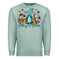 Seafoam with god all things are possible matthew 19 26 Premium Sweatshirt - JahusDesignShop