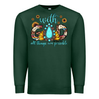 Sports Green with god all things are possible matthew 19 26 Premium Sweatshirt - JahusDesignShop