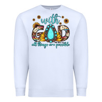 White with god all things are possible matthew 19 26 Premium Sweatshirt - JahusDesignShop