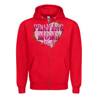 Red praying moms club Zipper Hoodie - texasbilliewilder