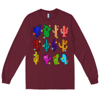 Burgundy christmas glitter cactus Long Sleeve Tee - Zillion Design Studio