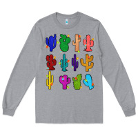 Heather Grey christmas glitter cactus Long Sleeve Tee - Zillion Design Studio