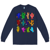 Navy christmas glitter cactus Long Sleeve Tee - Zillion Design Studio