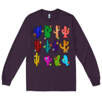 Plum christmas glitter cactus Long Sleeve Tee - Zillion Design Studio